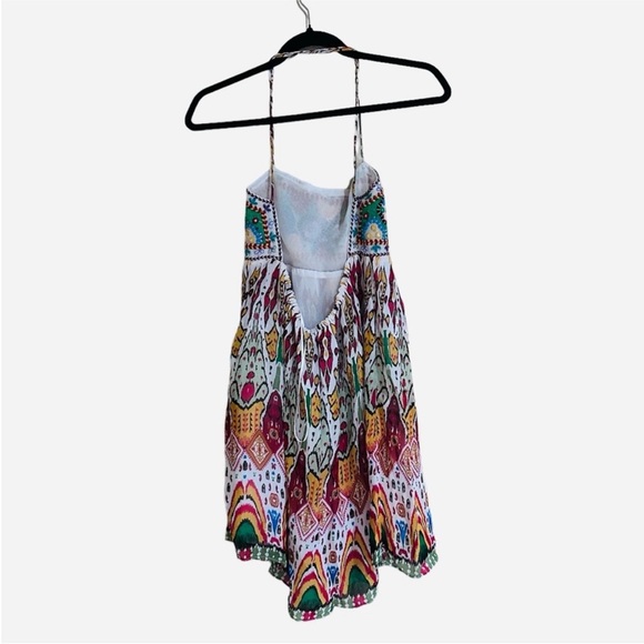 Zara strappy embroidered multi Colorful Bohemian Summer mini  Dress NEW - Picture 10 of 11